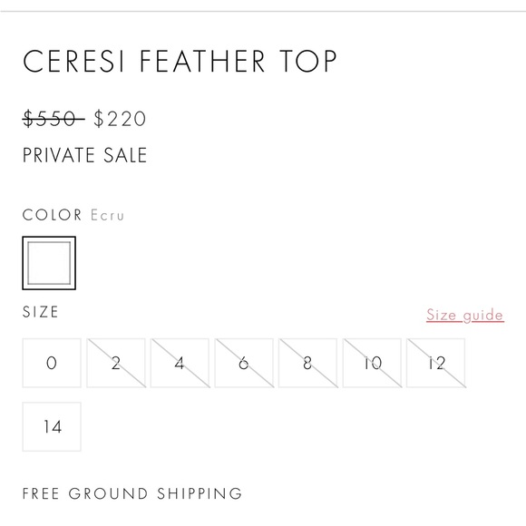 BRAND NEW NEVER WORN ALICE AND OLIVIA FEATHER TOP WITH TAGS. Size 6. - Picture 3 of 6